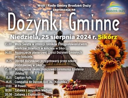 Dożynki Gminne – 25 sierpnia w Sikorzu