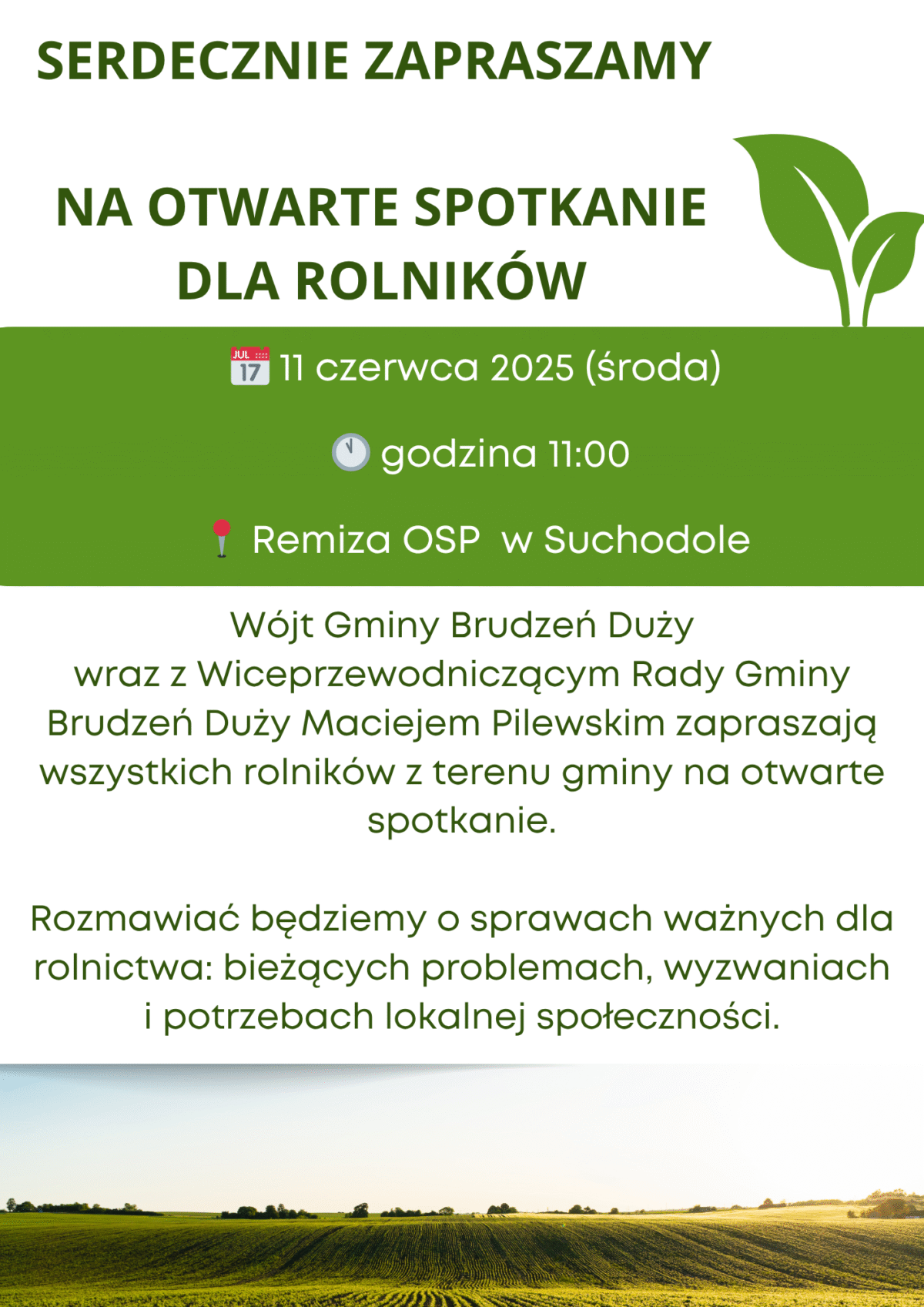 Zapraszamy na spotkanie z rolnikami!
