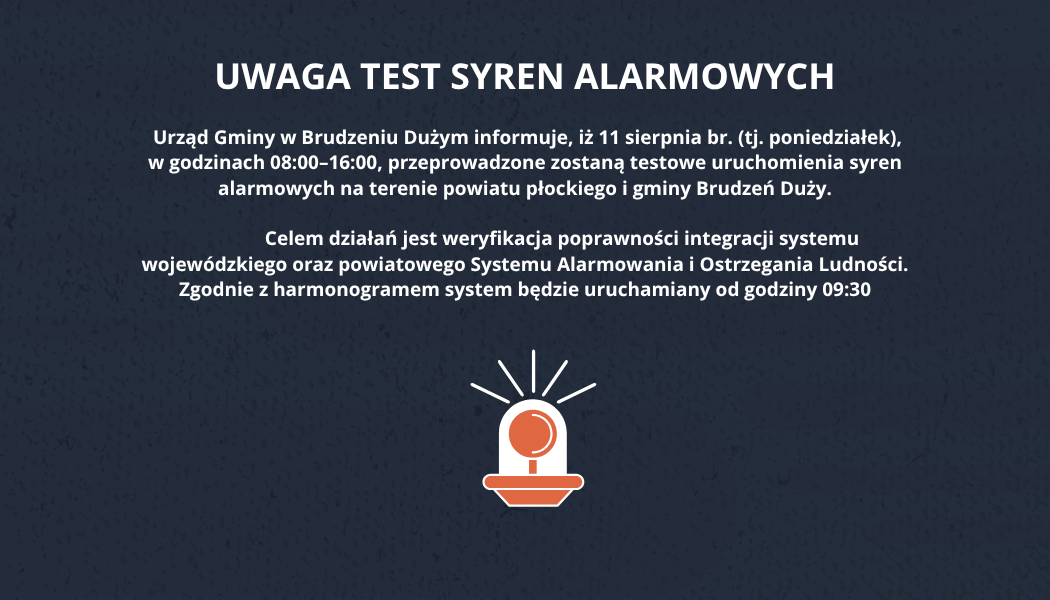 UWAGA TEST SYREN ALARMOWYCH