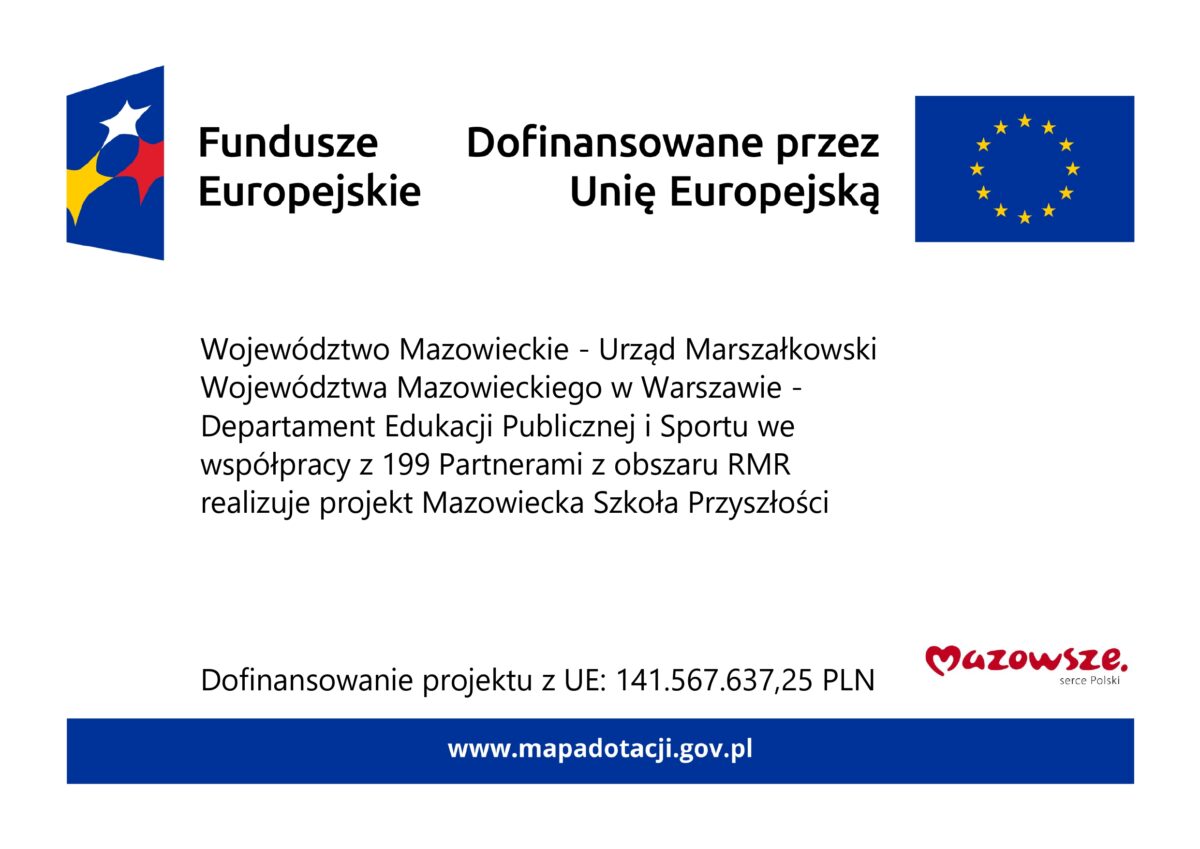 Mazowiecka Szkoła Przyszłości – nowy projekt edukacyjny z dofinansowaniem UE!