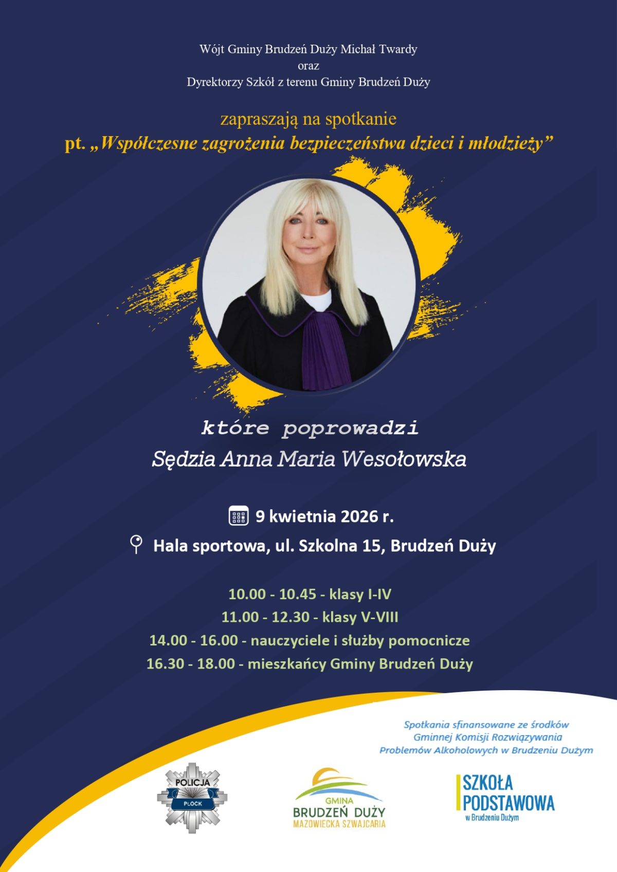Serdecznie zapraszamy na wyjątkowe spotkanie z Sędzią Anną Marią Wesołowską.